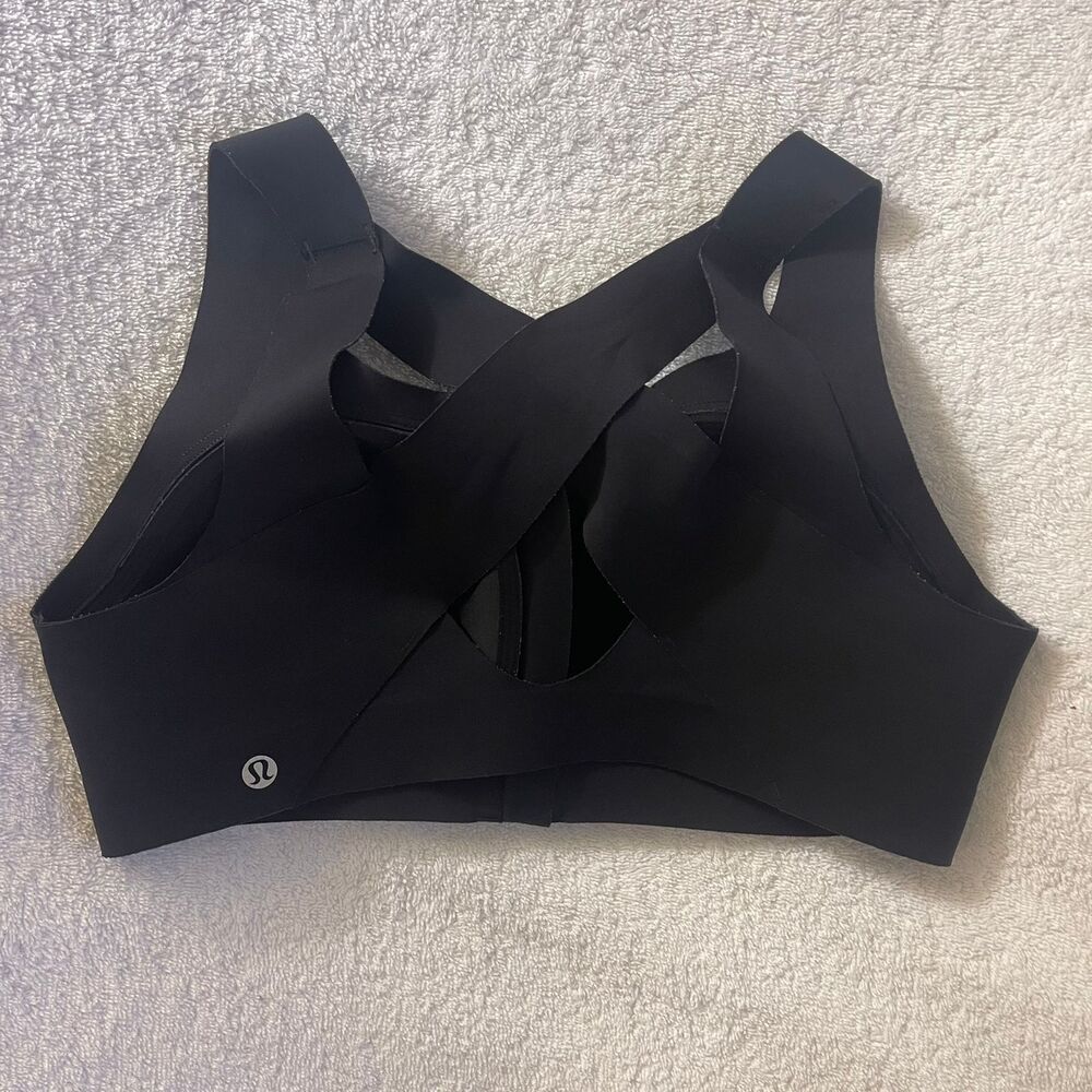 Lululemon Enlite Black Sports Running lightly Padded Zip Front Bra Size 34D - Picture 6 of 6